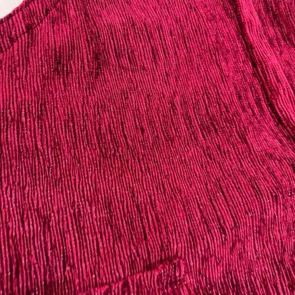 Arula Mini Jumper Dress Women XL Red Burgundy Velvet Textured New Preppy Boho - Picture 2 of 11